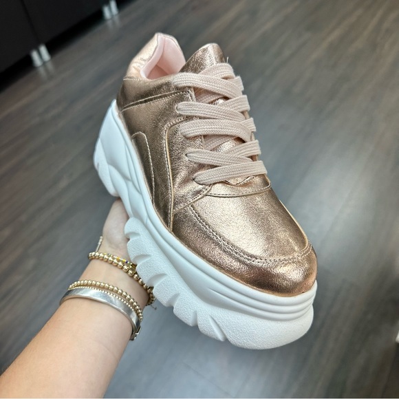 Rose gold metallic chunky sneaker - Picture 2 of 6